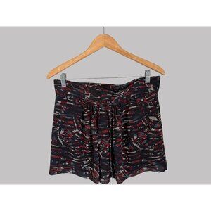 IRO Womens Abstract Red & Black High-Waisted Polyester Skirt Size 2